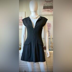 Black Halo low cut semi formal dress in basic black color size 2